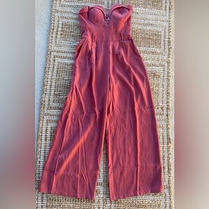 Here Comes the Sun Strapless Rose Wide-Leg Jumpsuit – Size Small (NWT) boho